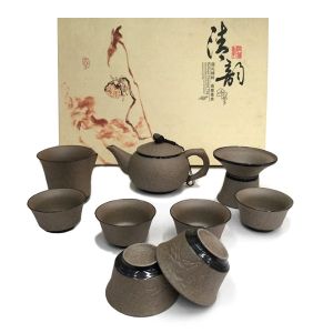 粗陶手绘功夫茶具