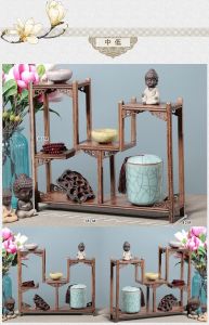 鸡翅木实木博古架 木质工艺摆件