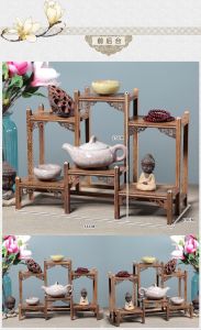 鸡翅木实木博古架 木质工艺摆件