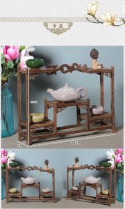 鸡翅木实木博古架 木质工艺摆件