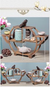 鸡翅木实木博古架 木质工艺摆件