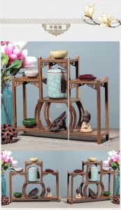 鸡翅木实木博古架 木质工艺摆件